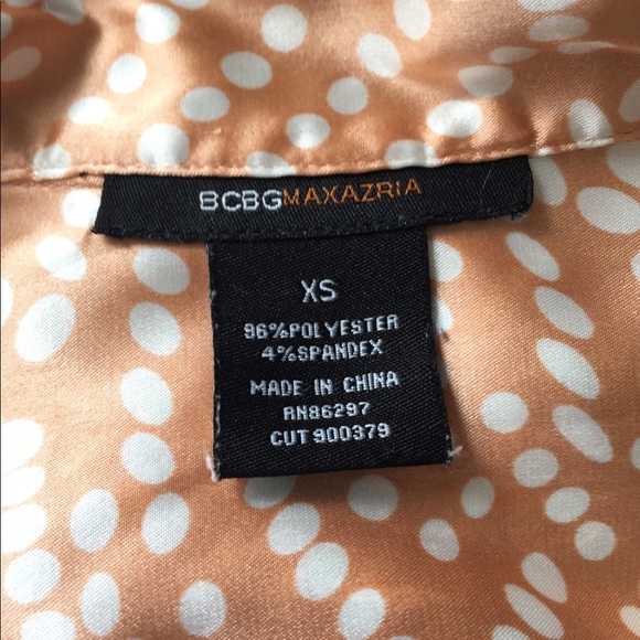 BCBGMAXAZRIA Tie Front Collared Polka Dot Top - Picture 6 of 6